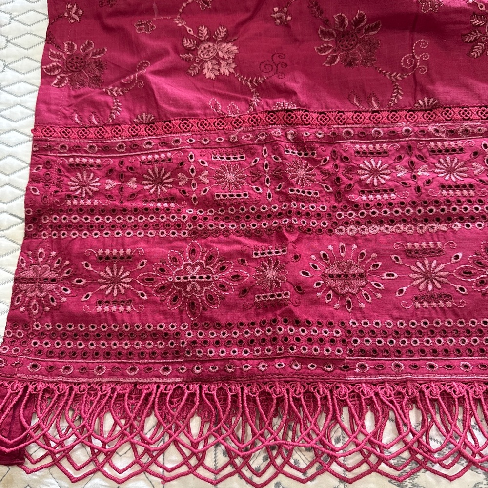 3 pc Cotton Chickenkari Embroidered Suit Chiffon Dupatta,Pakistani L - Picture 6 of 16